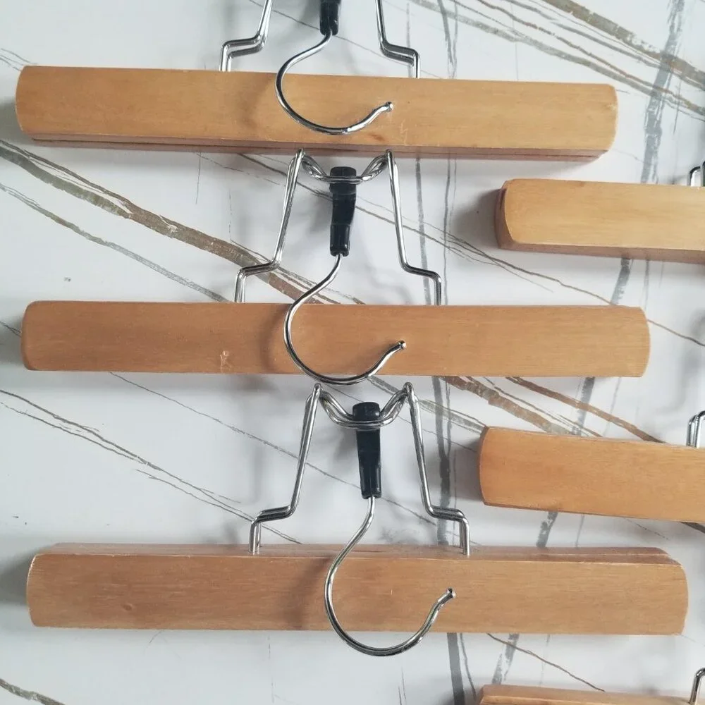 Wood Pants Hangers, set of 6
